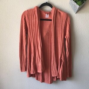 Barefoot Dreams CozyChic Ultra Lite Hooded Cardigan Sweater XS Coral Pink